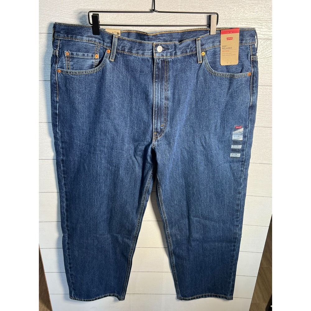 Levi's NEW 550 Relaxed Fit Mens 46x30 (46x29) Big & Tall Blue Denim Jeans NWT